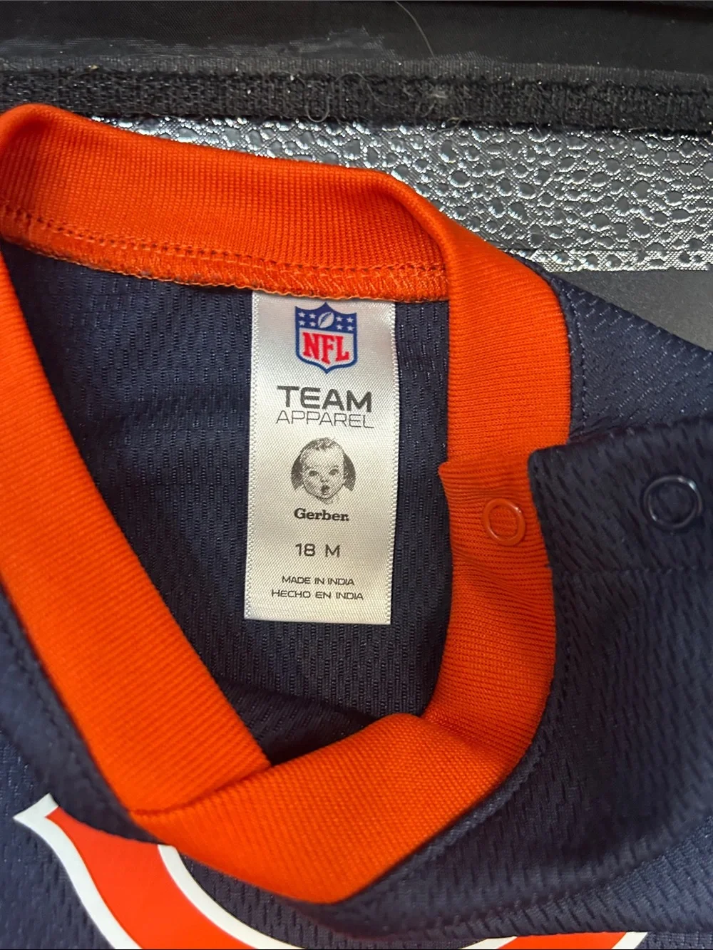 Gerber Navy and Orange NFL Team Baby Bodysuit